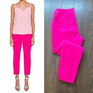 TED BAKER Bright Pink Anett Side Seam Detail Ankle Trousers